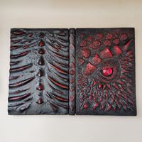 Großhandel geprägtes Journal Notizbuch Harz Handwerk Vivid Furious Dragon Eye 3D geprägtes Harz Würfel Buch