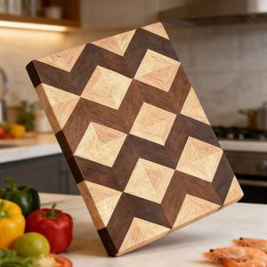 Planche à découper <span class=keywords><strong>de</strong></span> cuisine en <span class=keywords><strong>bois</strong></span> <span class=keywords><strong>de</strong></span> double face en érable massif, type puzzle, pour charcuterie et boucher - Product Image 1