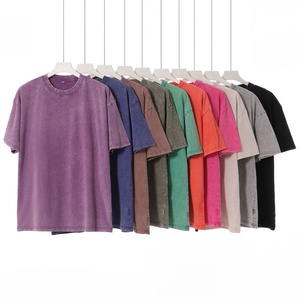 Stock DTG Drop Shoulder en blanco Digital de manga corta desgastado Vintage Uomo Pour Hommet camisetas lavado ácido camisetas para hombres - Product Image 1