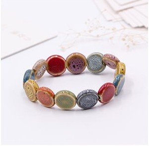 Trendy Women's Elastic Copper Alloy <b>Rope</b> Colorful Ceramic Bead Butterfly <b>Bracelet</b> Jewelry Gift - Product Image 5