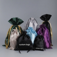 Tas Tangan Tali Ganda Logo Kustom, Tas Serut Sutra, Tas Belanja Serut Lipat, Tas Belanja Serut Promosi