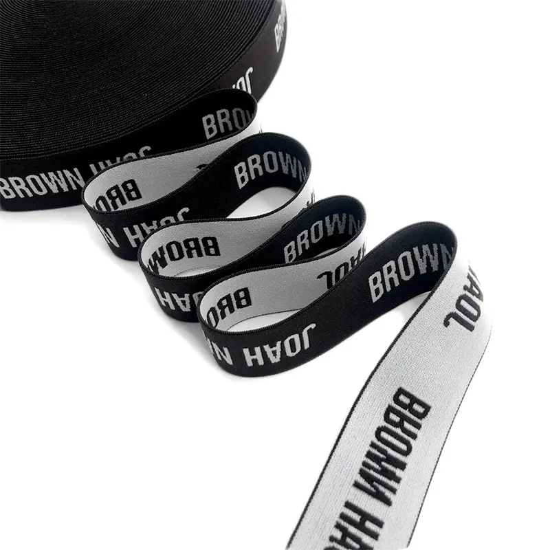 Fascia elastica in Silicone fascia elastica con Logo personalizzato fascia elastica per stampa cintura in tessuto di design Logo in tessuto elastico per scarpe