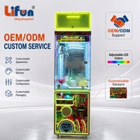 LIFUN Machine à griffes commerciale pour jouets, distributeur de jouets, jeu d'arcade à monnayeur/billets, lumières LED, garantie 1 an