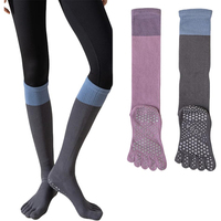 Chaussettes de sport professionnelles antidérapantes à cinq doigts pour le yoga, le pilates et la danse, avec logo personnalisé, faible MOQ