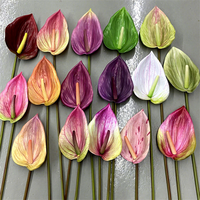 Plante artificielle Anthurium Flamant Rose à tige unique, imprimée en 3D, pour arrangements floraux de mariage, fête des Mères, décoration intérieure et ameublement.