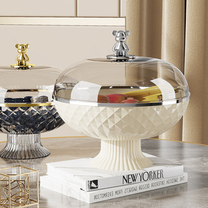 Gros Grands plateaux de fruits pour la table basse de salon à la maison, bol de fruits luxueux pour exposer des bonbons et des collations. - Product Image 2