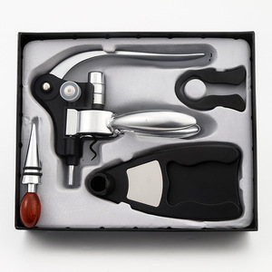 Numhew 6-in-1 Silver Wine Bottle Opener Set With Wine Opener, Wine Aerator, Vacuum Stoppers Foil Cutter And Stand R6h4d0u2