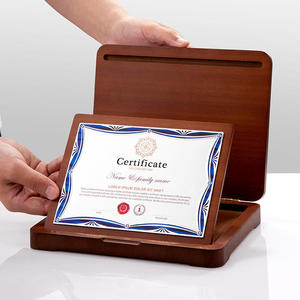 Wooden Certificate Frame With Foldable Base For Awards And Honorary <b>Plaques</b> Durable Wood Material Business Gift - Product Image 1