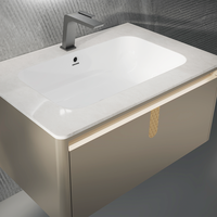 Meuble de salle de bain moderne avec matériau imperméable durable et finition résistante à l'humidité, doté d'un miroir rétroéclairé par LED