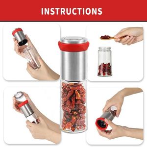 Factory Wholesale OEM Logos Custom Manual Stainless Steel Blades Eco-Friendly Dishwasher Safe Chili Grinder Chili Mill - Product Image 4