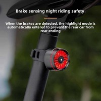 Feu arrière de vélo à énergie solaire, étanche, à induction, pour VTT, avertissement de conduite nocturne