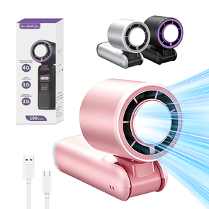 พัดลมมือถือแบบดิจิตอล 100 ระดับความเย็นเร็ว พร้อมจอแสดงผล LED ดีไซน์สวยงาม โปร่งใส เหมาะสำหรับการเดินทาง - Product Image 1