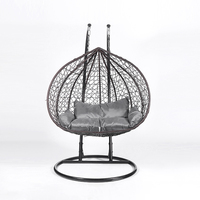 Fauteuil suspendu en rotin moderne pour salon de jardin, chaise suspendue en forme d'œuf avec support en métal, mobilier d'extérieur
