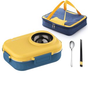 Fiambrera Bento con aislamiento para niños, caja de comida de Metal PP para microondas, contenedores de comida, fiambrera de acero inoxidable 304 con bolsa de Almuerzo - Product Image 3