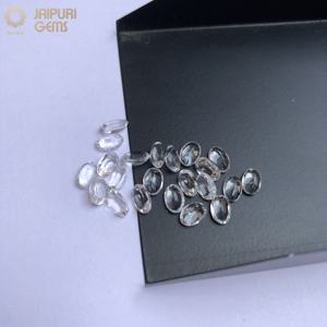 คริสตัลควอตซ์ธรรมชาติทรงรีเจียระไนแบบเหลี่ยมเพชรพลอยจาก Jaipuri Gems สำหรับทำเครื่องประดับชั้นดี - Product Image 5