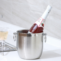 Seau à glace isotherme à double paroi en acier inoxydable 304, seau à champagne pour le stockage de la glace, décoration de bar d'hôtel