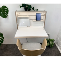Bureau mural pliable en bois, gain de place, bureau de secrétaire, table flottante en contreplaqué, table basse en bois