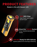 S07 T10 168 2825 W5W 194 Auto-Innenraum-LED-Glühbirne 4500K 0,7W 400LM 3030 Chips für Auto-Innenraum-, Park-, Karten-, Tür- und Kennzeichenbeleuchtung