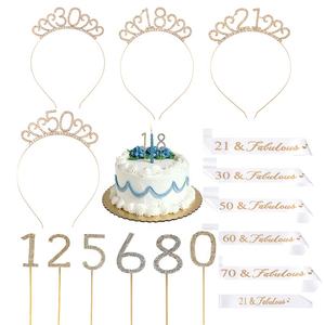 Corona <span class=keywords><strong>de</strong></span> purpurina <span class=keywords><strong>de</strong></span> <span class=keywords><strong>cumpleaños</strong></span> <span class=keywords><strong>para</strong></span> <span class=keywords><strong>mujer</strong></span>, adorno <span class=keywords><strong>de</strong></span> <span class=keywords><strong>pastel</strong></span>, cinturón <span class=keywords><strong>de</strong></span> cinta <span class=keywords><strong>de</strong></span> <span class=keywords><strong>cumpleaños</strong></span>, correa <span class=keywords><strong>de</strong></span> hombro, tocado <span class=keywords><strong>de</strong></span> fiesta, conjunto <span class=keywords><strong>de</strong></span> decoración - Product Image 2