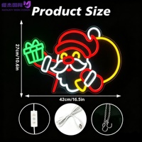 Insegna LED Neon di Babbo Natale, Decorazione Luminosa in Acrilico, Ornamento Natalizio per Feste, Casa, Negozio, Caffetteria e Albero di Natale