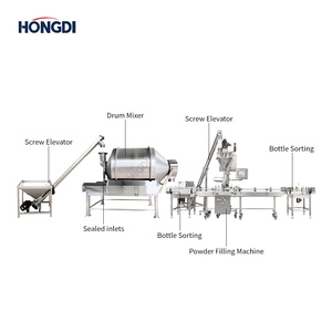 Línea Automática de Mezcla y Llenado de Polvo, Mezcladora de Tambor Rotatorio con Sistema de Transporte por Tornillo y Llenadora Vertical de Alta Precisión - Product Image 3