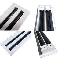 Diffuseur linéaire moderne en aluminium pour plafond, grille d'aération avec finition blanche thermolaquée, réglable pour l'alimentation en air CVC
