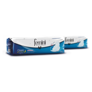 Toallas Sanitarias FEMINI Classic Night 10 piezas Paquete Desechable de Higiene Femenina - Product Image 1