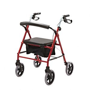 Economic 4 Wheel <b>Rollator</b> <b>Walker</b> with Seat and Basket - Product Image 2