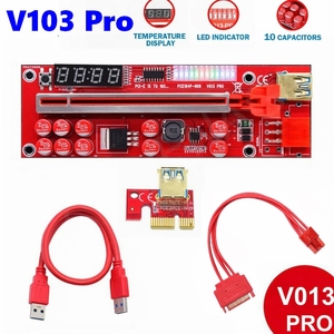 Tarjeta Adaptadora PCI-E <span class=keywords><strong>VER</strong></span> 009S, Tarjeta de Expansión PCI-E 1X a 16X con LED para GPU, Tarjeta Gráfica, Cable Extensor - Product Image 5