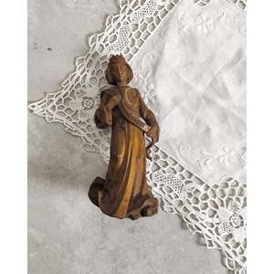 Grande Angelo in Legno Scuro Intagliato a Mano da Val Gardena 16 cm - Product Image 1