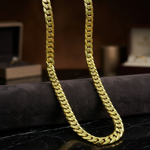 Venta al por mayor 14K 18K 24K Micro cadena de eslabones cubanos chapados en oro, collares de cadena de moda, cadena de estilo de eslabones cubanos, diseño de cadena moderno. - Product Image 3