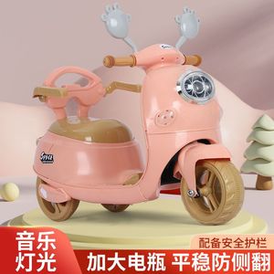 สกู๊ตเตอร์ไฟฟ้าสำหรับเด็ก สีชมพู แบตเตอรี่ 12V พร้อมไฟ ของเล่นเด็กนั่งขับ สำหรับเด็กอายุ 6-12 เดือน - Product Image 5
