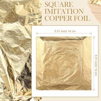 14/16cm #2.0 Couleur 1000 Feuilles/Pack Cuivre Imitation Feuille d'Or Feuilles Dorure Feuille Papier Peint pour Meubles Art Plafond Décor