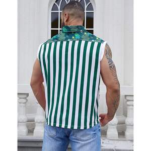 Chaleco Vaquero sin Mangas Personalizado para Hombre, con Bolsillo Frontal Estampado, Transpirable, Corte Regular, Mezcla de Algodón y Poliéster - Product Image 2