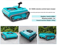 Tondeuse robot industrielle tout-terrain sur chenilles télécommandée HT-1000H – Conception robuste antidérapante pour une entretien efficace des pelouses