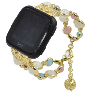 <span class=keywords><strong>Bracelet</strong></span> de <span class=keywords><strong>luxe</strong></span> pour femme, lumineux dans la nuit, avec perles, pour <span class=keywords><strong>Fitbit</strong></span> Versa 2 Lite - Product Image 2