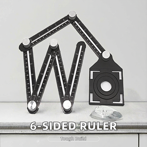 Règle multifonctionnelle en aluminium à six côtés Localisateur d'origine pratique pour le travail du bois Positionnement <span class=keywords><strong>Gabarit</strong></span> <span class=keywords><strong>de</strong></span> mesure multi-<span class=keywords><strong>angle</strong></span> - Product Image 3