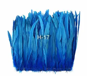 HS Price Dyed 10-12inch dyed red orange white chicken Feathers Trimming Cock Coque Tail Feather Fringe For DIY Crafts Costume