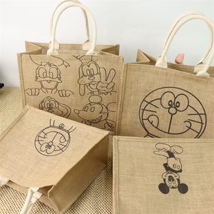 Du lịch không thấm nước in đay Tote <span class=keywords><strong>Bag</strong></span> với lanh xử lý đáng yêu Linen Túi mua sắm với mô hình độc đáo - Product Image 5