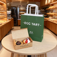 ETpack Contenants alimentaires de boulangerie avec logo personnalisé en gros Boîte d'emballage en papier kraft Boîte à tarte aux œufs Boîte à beignets