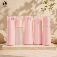 Flacon applicateur à pression rechargeable en PP rose macaron de 410 ml pour coloration capillaire et soins des cheveux en salon
