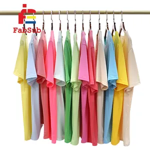 Çin'de % 100% Polyester pamuk hissediyorum süblimasyon Polyester t-şört özel baskı süblimasyon pastel renk t shirt