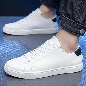 Nuevos Zapatos Casuales de Hombre, Estilo Deportivo, Transpirables, con Cordones, Color Blanco Sólido, de Caña Baja - Product Image 3