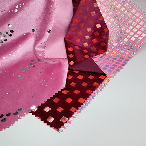 Vải nhung đỏ kim tuyến cao cấp 2025, chất liệu 96% polyester, 4% spandex, dệt kim KS, kiểu dáng sang trọng, bóng mượt, dùng may đầm - Product Image 5