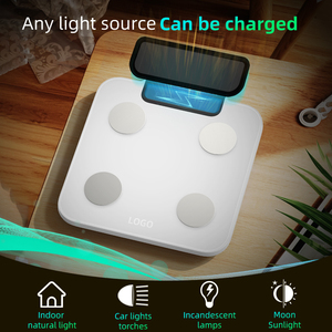 Báscula digital con conexión de teléfono inteligente única, báscula de pesaje de vidrio con Bluetooth, báscula de grasa corporal con energía Solar con fondo de plástico completo - Product Image 5
