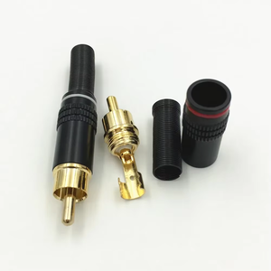 RCA Штекерный разъем красный + белый позолоченный RCA разъем адаптер с защитным пружинным хвостом - Product Image 4