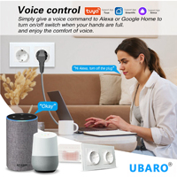 Prise murale intelligente UBARO Zigbee, double prise européenne Schuko, chargeur USB-A USB-C, prise électrique intelligente, domotique