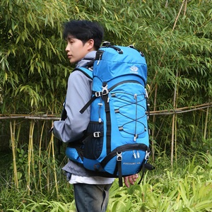 防水登山リュックサック60L + 5L屋外旅行ハイキングバックパックレインカバー付き - Product Image 2