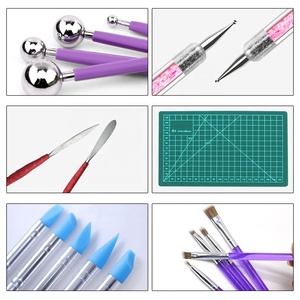 AK 21PCs Venta caliente Fondant Gumpaste <span class=keywords><strong>Flor</strong></span> y hojas Kit de herramientas de modelado con juego de pinceles embalado en bolsa OPP - Product Image 4