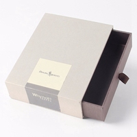Cajonera de cartón rígido para cosméticos, caja de regalo deslizante de papel con textura elegante personalizada para embalaje de joyería, 2mm